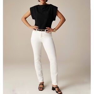 J. CREW Petite 9" vintage slim-straight jean white wash BQ305